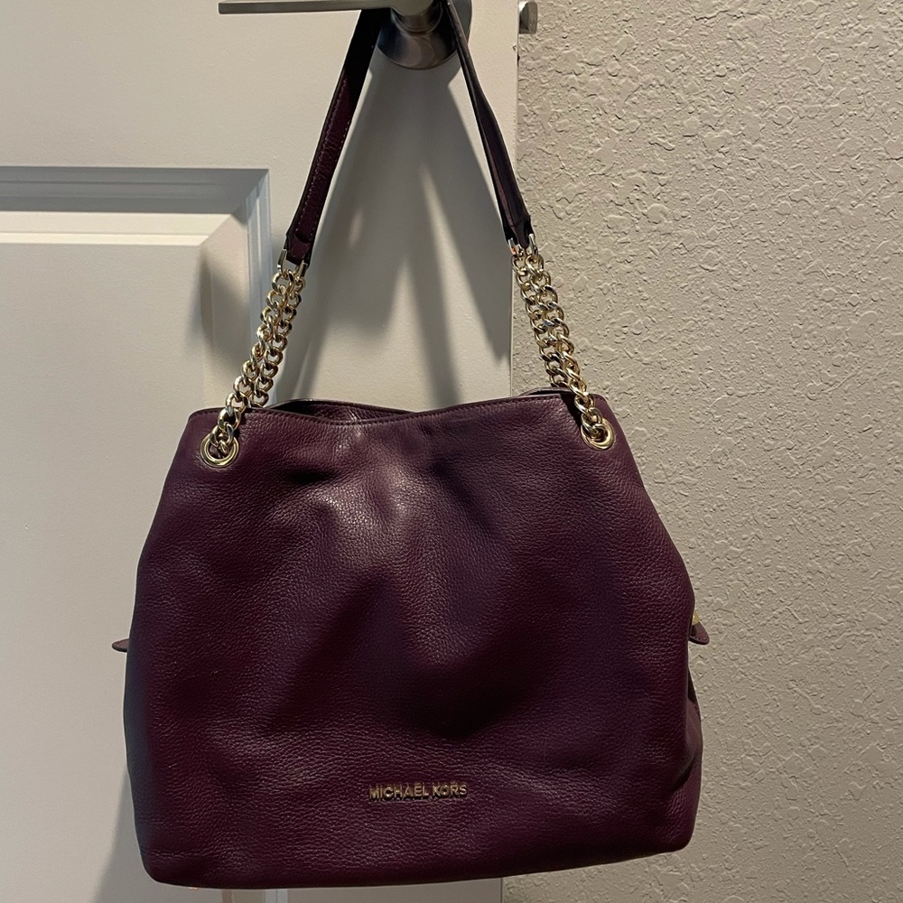 Michael Kors Deep Purple Leather Purse